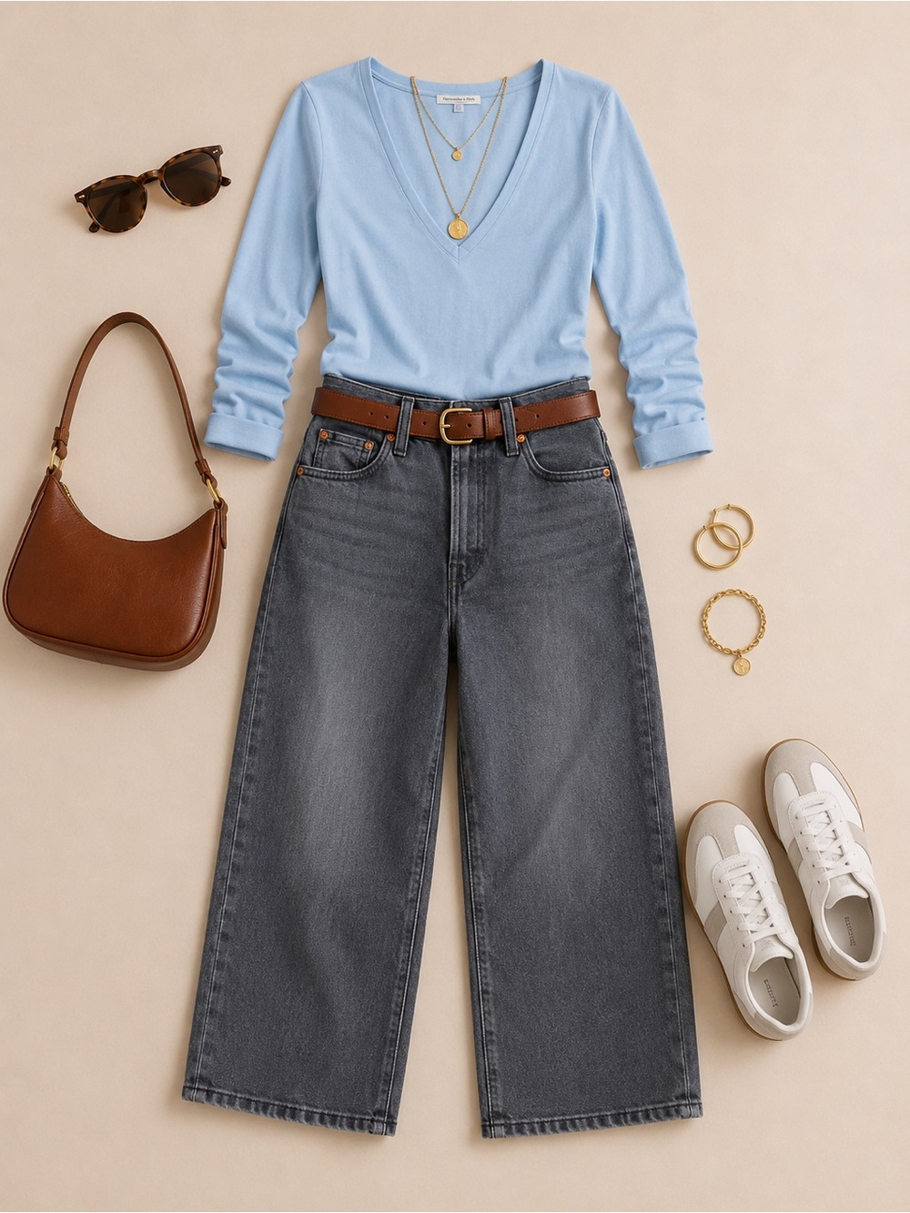 LEVI’S Ribcage Straight Ankle Jeans in Washed Gray